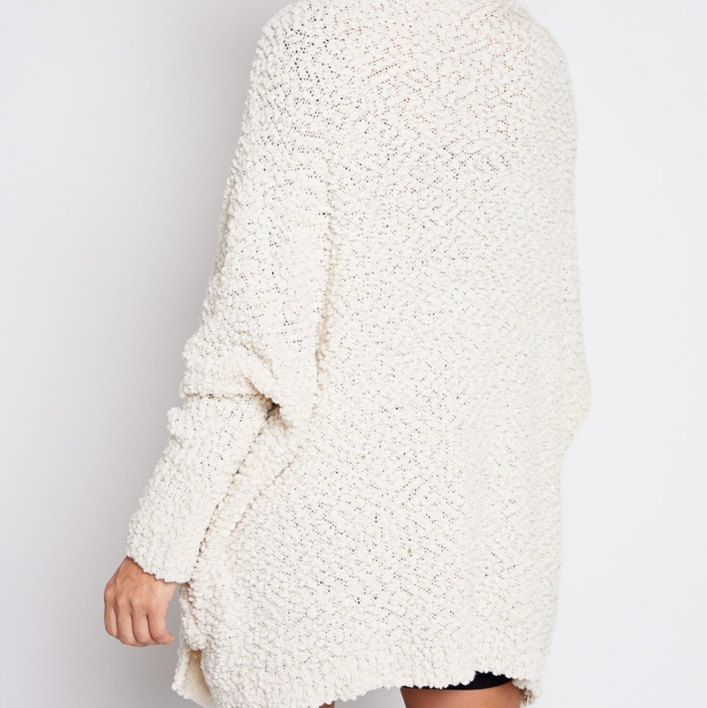 UNFORGETTABLE SOFT POPCORN KNIT CARDIGAN (IVORY) - Picture 3 of 8